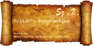 Szitár Konstantina névjegykártya